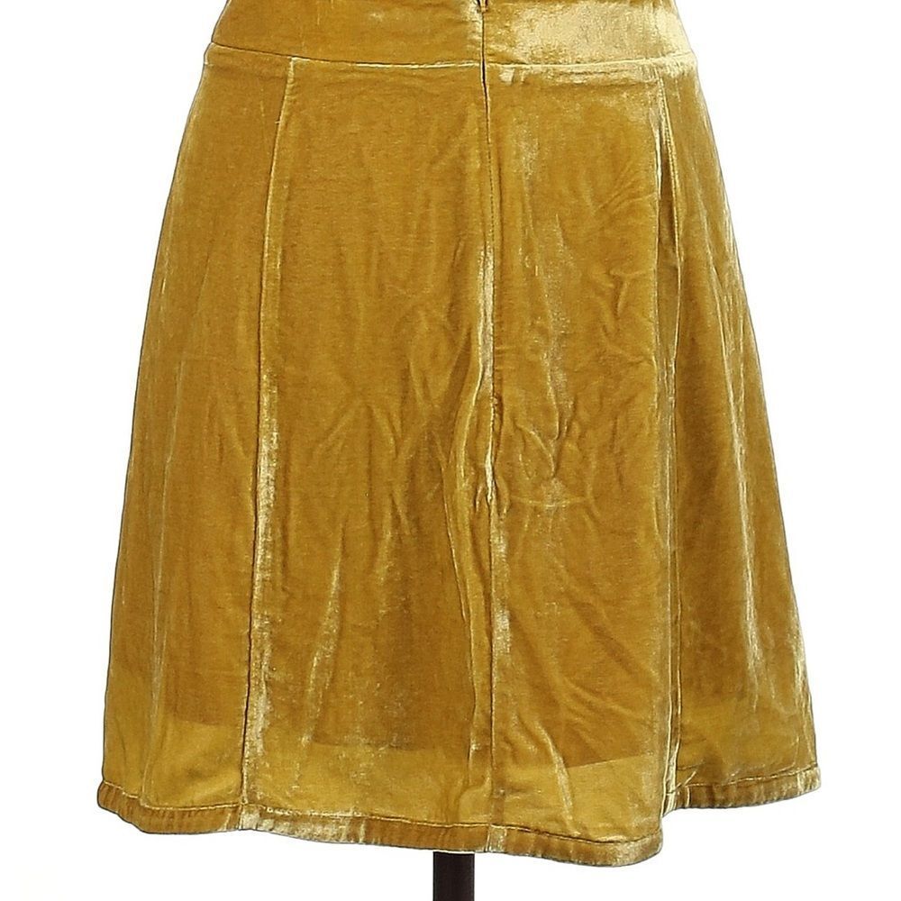 For Love & Lemons Beatrix Chartreuse Velvet Skirt small - Picture 3 of 10